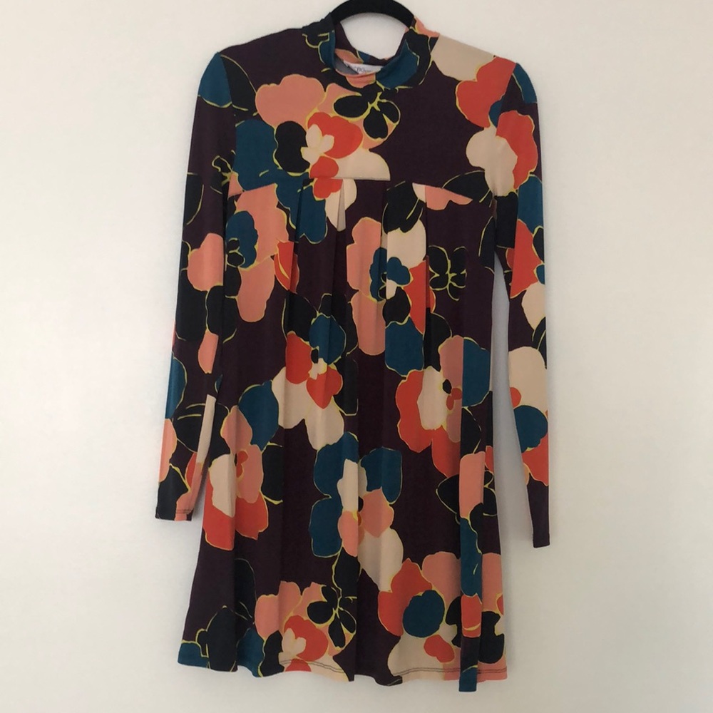 Brand New BCBGeneration Long Sleeve Multicolor Womens Flower Print Dress Small